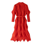 Geometric Pleated Trench Coat